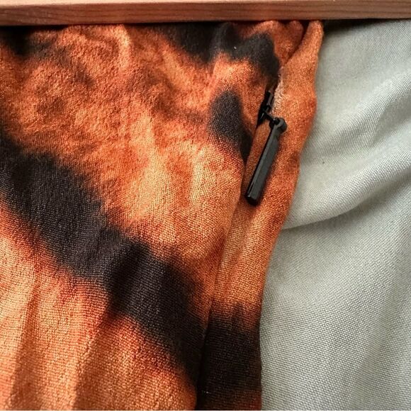 Mango Orange Black Tiger Print Bell Sleeve Sundress - Picture 5 of 6